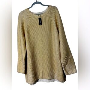 BRAND NEW! Express gold foil crew neck sweater size Large. New with tags